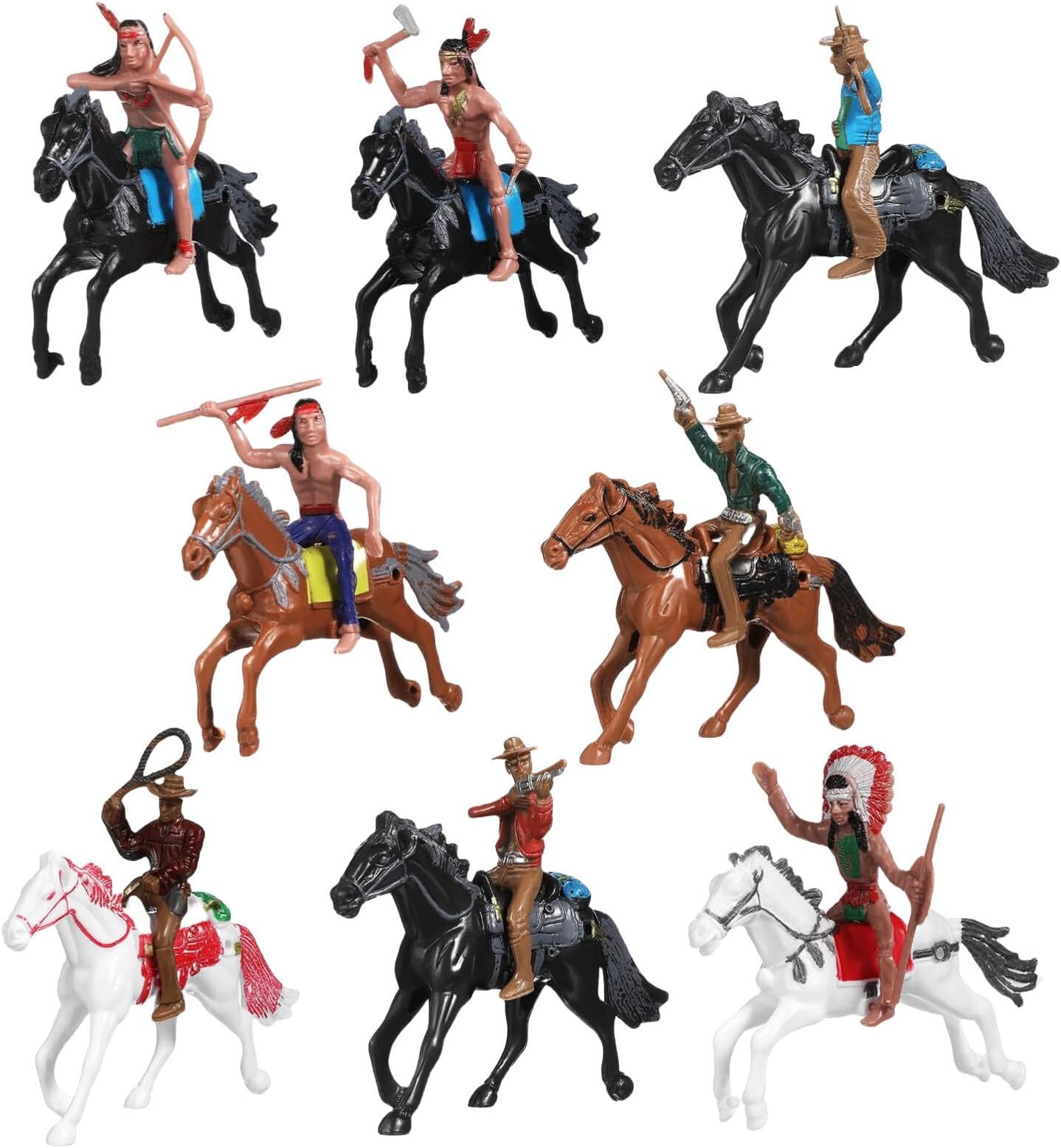 Western Cow Boy Horse Figurines Indian Ridings Dolls Set 8Pack For Children’s Playtimes And Office Decoration Indian Ridings Dolls Set