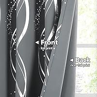 Vista 3 de BUHUA Juego de 2 paneles de cortinas opacas de 84 pulgadas de largo, cortinas de eficiencia energética y reducción de ruido para dormitorio con Gris