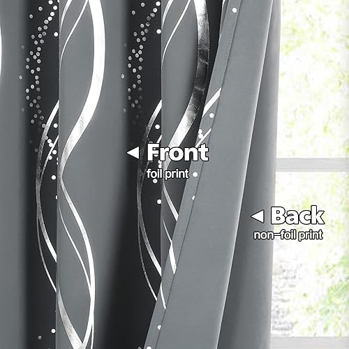 Miniatura 3 de BUHUA Juego de 2 paneles de cortinas opacas de 84 pulgadas de largo, cortinas de eficiencia energética y reducción de ruido para dormitorio con