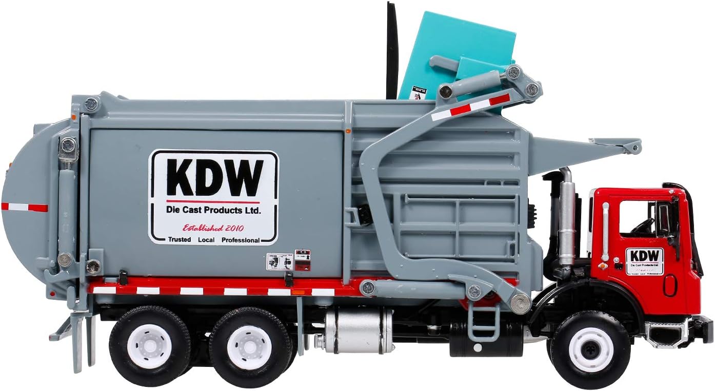 GoolRC Garbage Carrier Truck, 1:24 Alloy Diecast Barreled Waste Material Transporter Vehicle Model