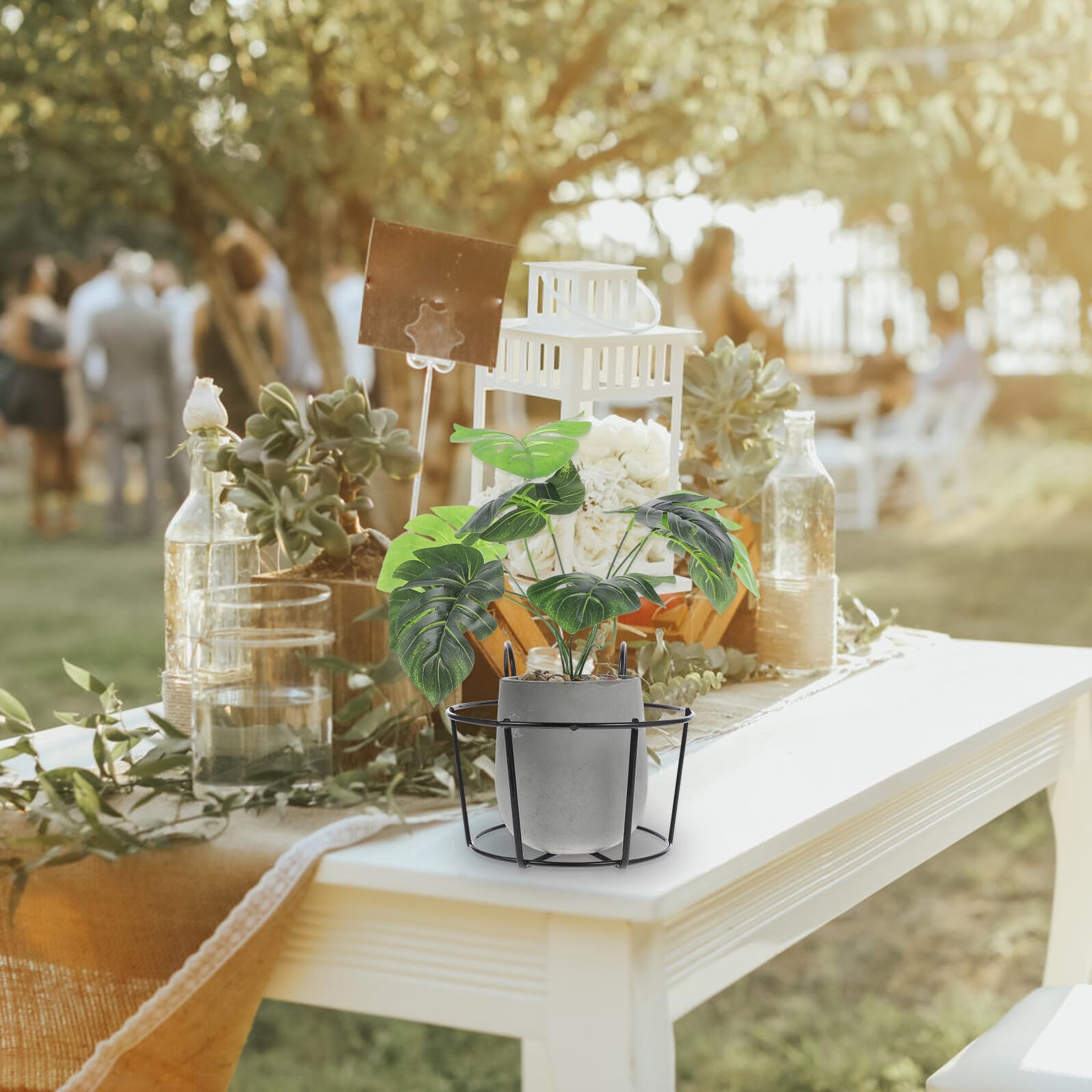Soporte para Plantas Colgantes de Hierro Negro 2 Piezas con Diseño Estable para Balcón y Cocina, Adecuado para Macetas y Jardineras en Barandillas y Mesas