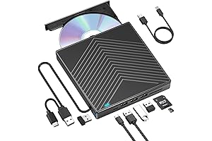 ROOFULL External CD/DVD Drive for Laptop - 8-in-1 USB 3.0 Slim CD/DVD...