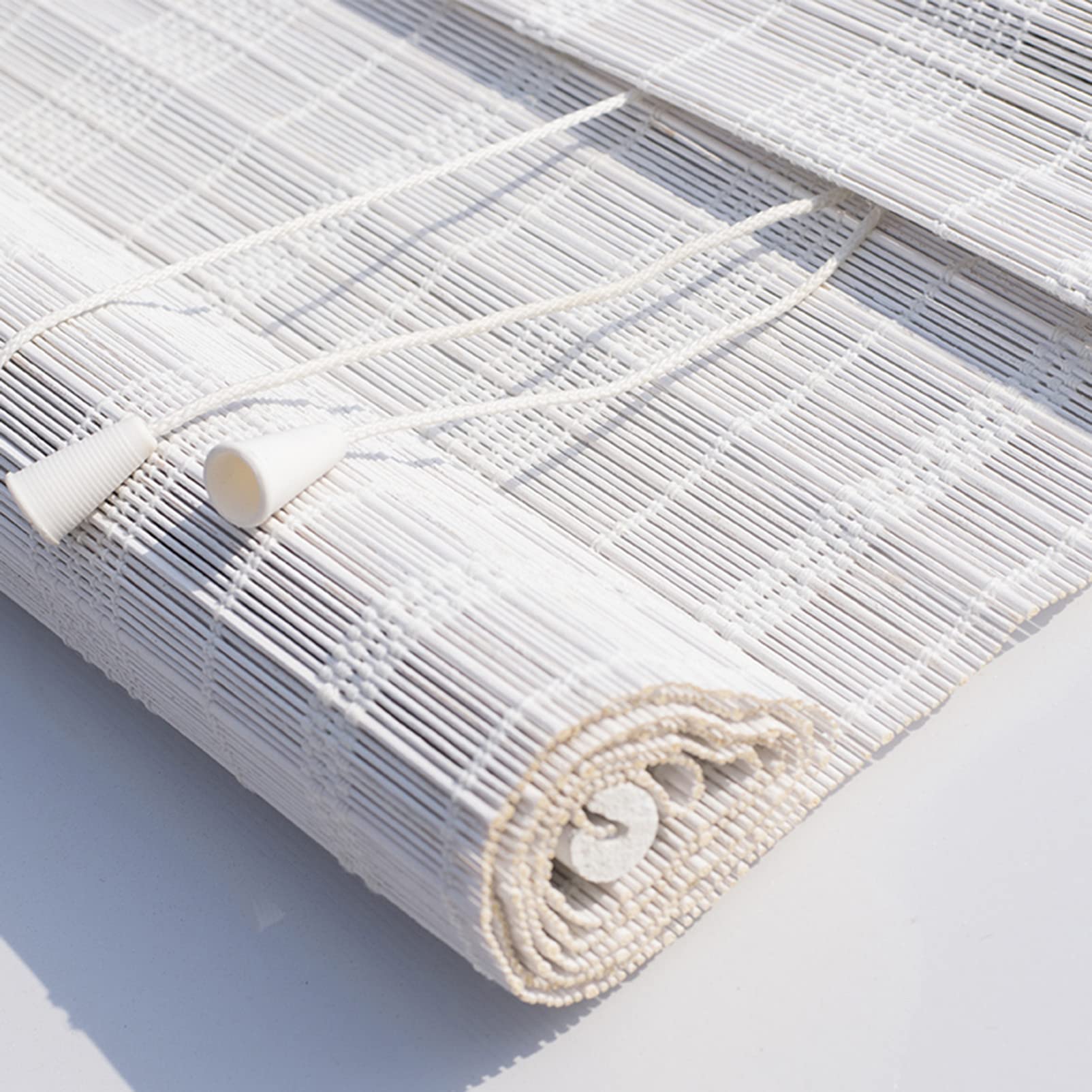 Store enrouleur vertical en bambou naturel beige 120 x 240 cm