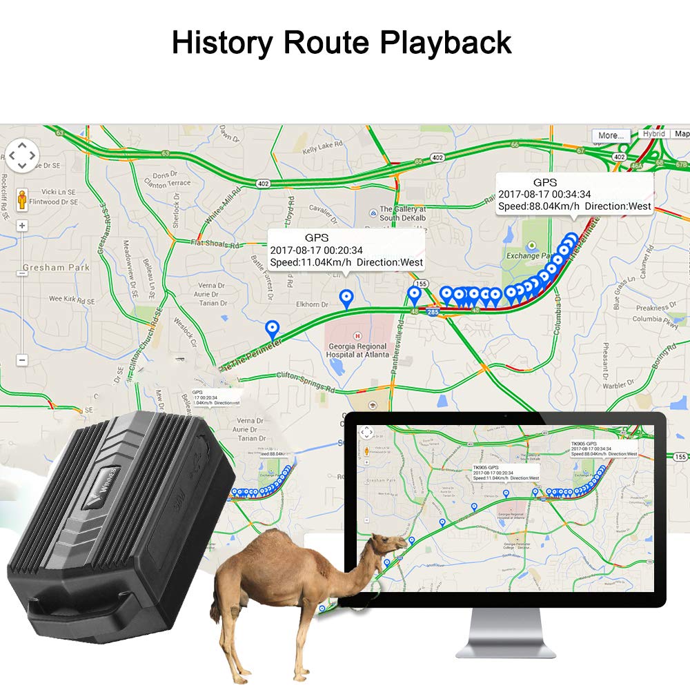 Mini GPS Tracker for Pet, GPS/LBS/WIFI Monitoraggio in Tempo Reale con Allarme SOS,Recinzione Elettronica,Registrazione Cronologica Localizzatore GPS per Animali Domestici Cani Gatto