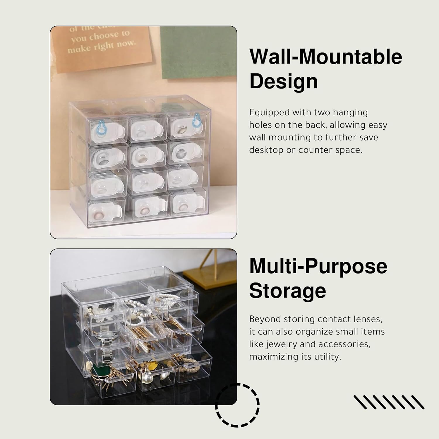 P-90 daily contact lens organizer, Disposable Contact Lens Dispenser, Cute storage Box for All Brands Daily Lens (9-Grid). - Image 4