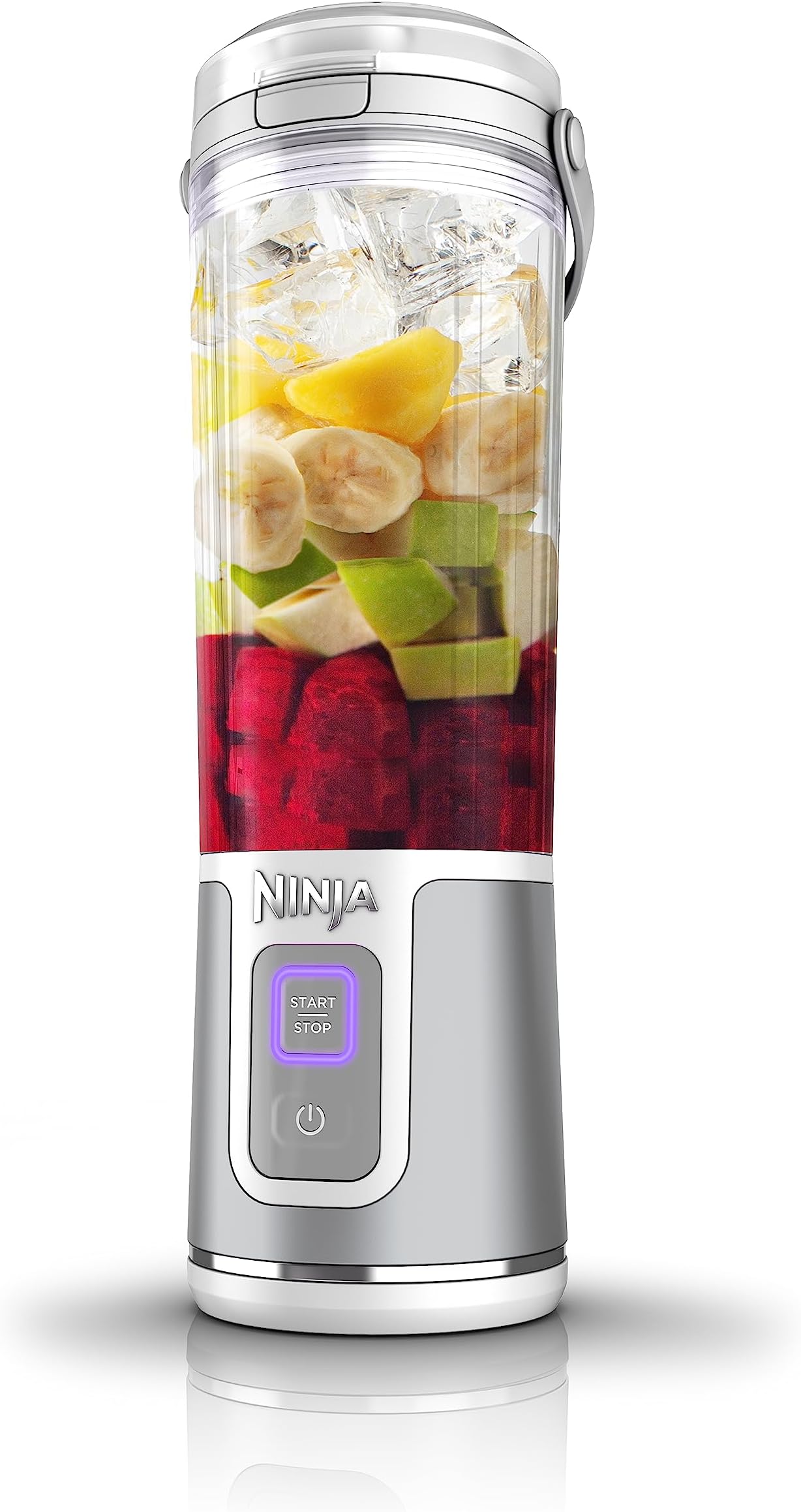 Ninja Blast Portable Blender, 530ml, Leakproof Lid & Sip Spout, Rechargeable, Portable Smoothies, Protein Shakes, Blends Ice & Frozen Fruit, White, BC151MEWH, 2 Years Warranty