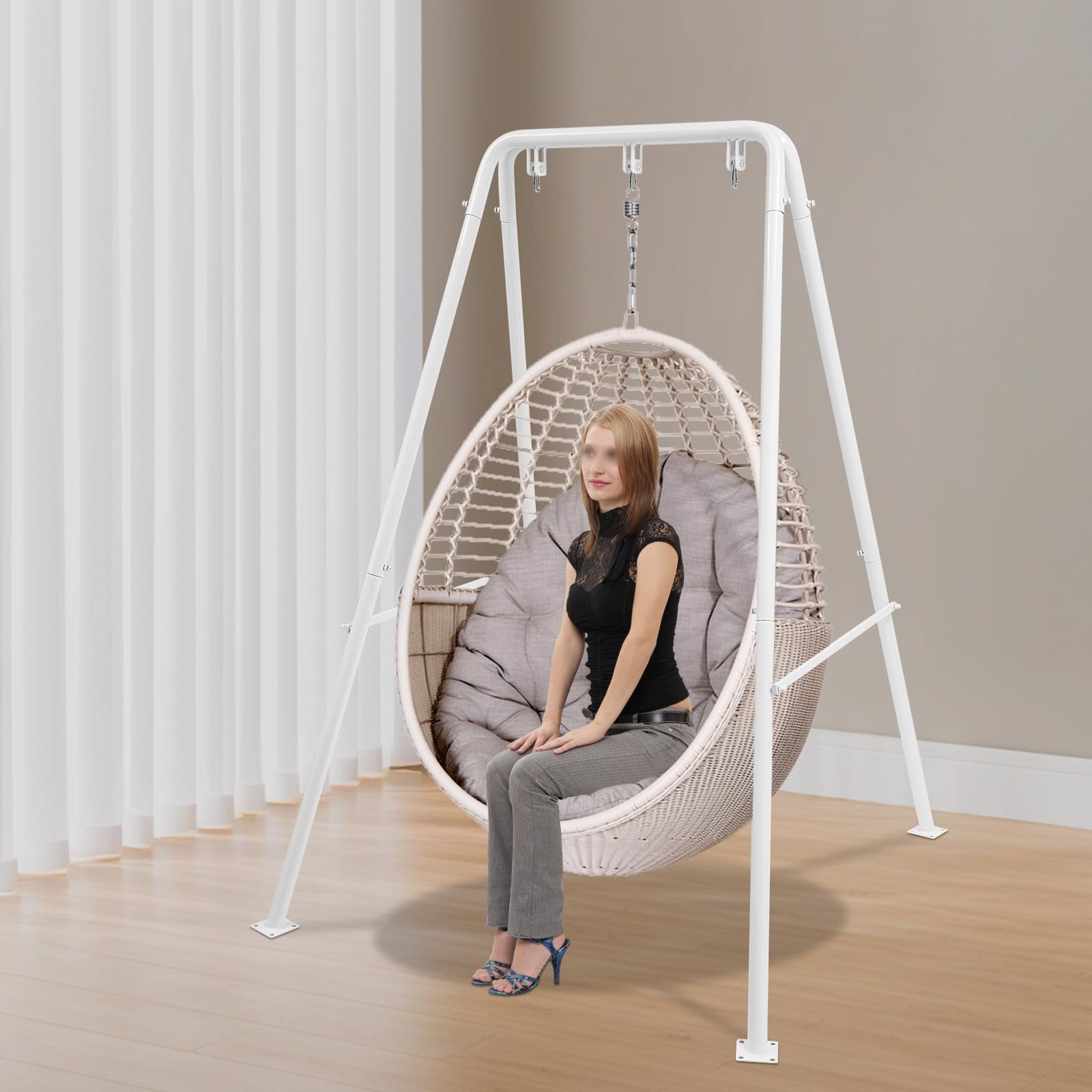 Estructura de hamaca colgante, estructura portátil para silla colgante, fácil de montar (silla colgante no incluida), marco de hamaca para interior y exterior