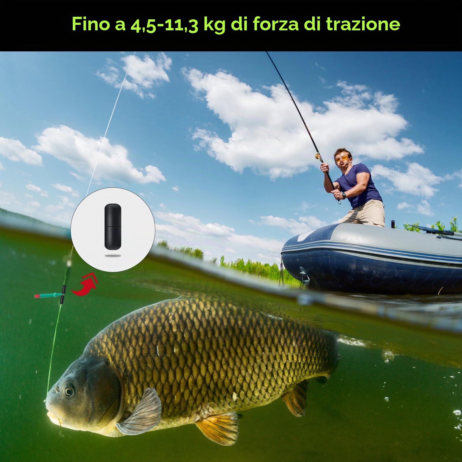 150 fermi in gomma per pesca 6 in 1, per pesca piccolo, S & M & L, cilindrici, perline di gomma, per trote da 0,1 – 0,43 mm, per pesca e sinker
