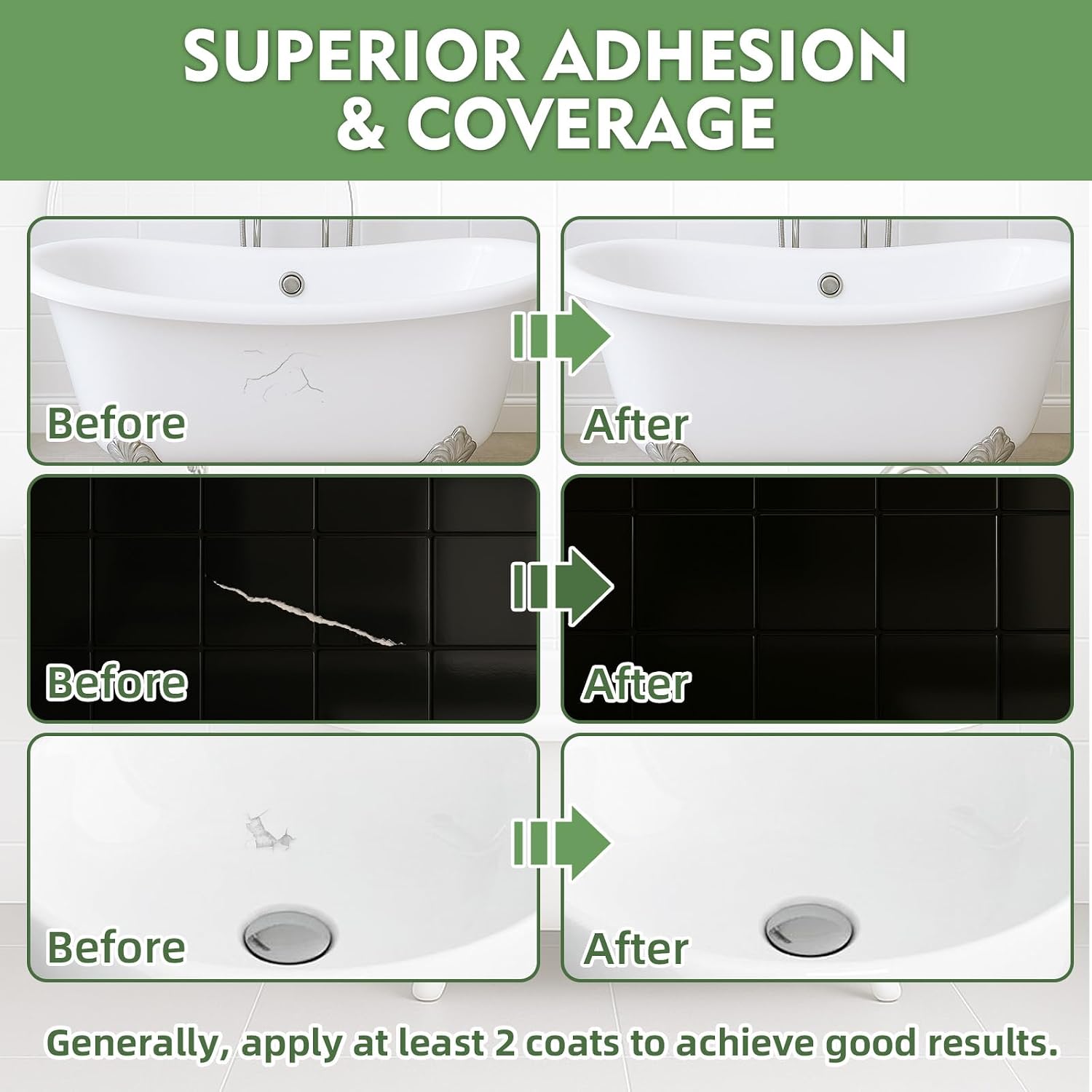 AstraVox Black Tub and Tile Paint, 1.5 Oz Porcelain Repair Paint Touch Up