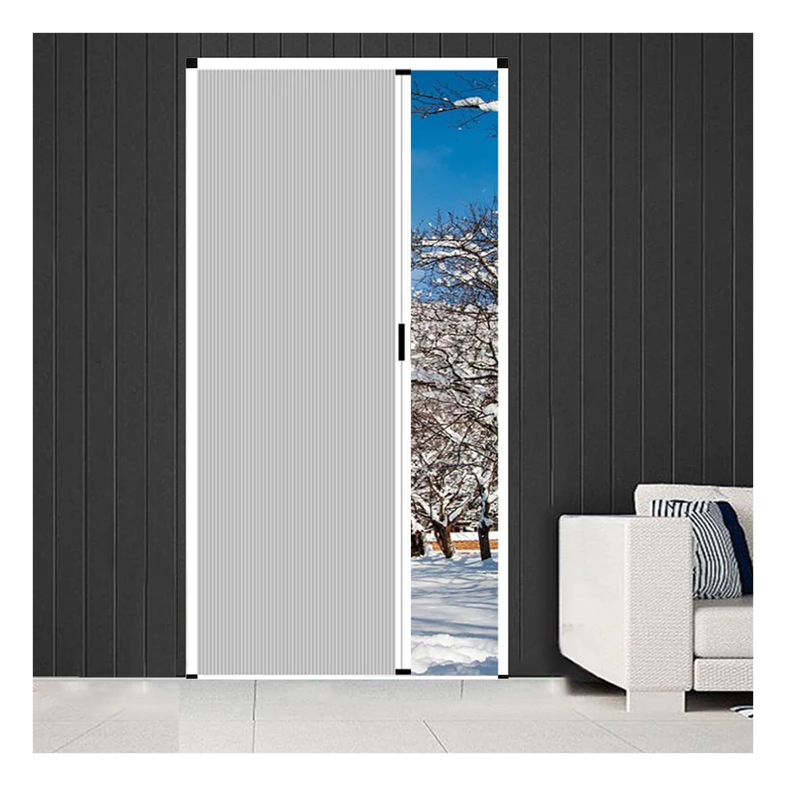Renter Friendly No Drill Accordion Door, Tool-Free Honeycomb Fabric Room Divider for Rental Apartment Closet & Small Pantry(Gray,80x220CM)