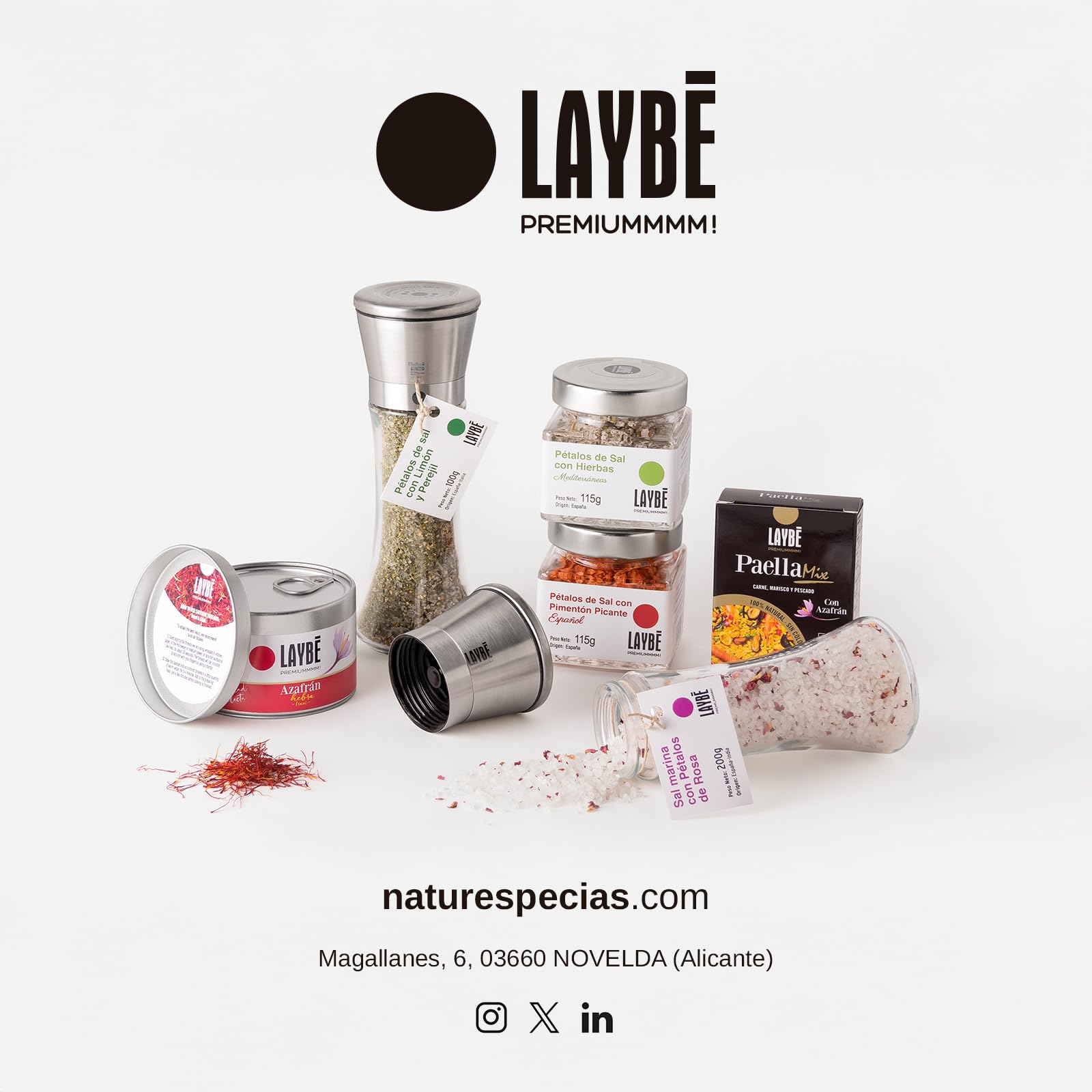 LAYBÉ - Sal Negra en Escamas 100% Origen España, con Pimienta Negra y Carbón Vegetal - Cubo de 2kg