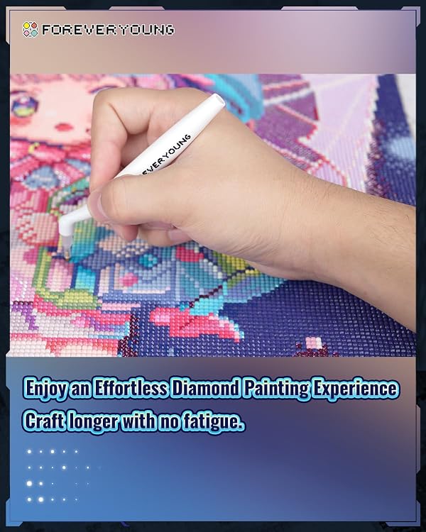 forever young Ergonomic Diamond Painting Pen with 4 Tips, Wrist-Friendly Diamond Art Accessories Pen with Unobstructed View, Ideal Tools for Beginners by forever young - Image 8
