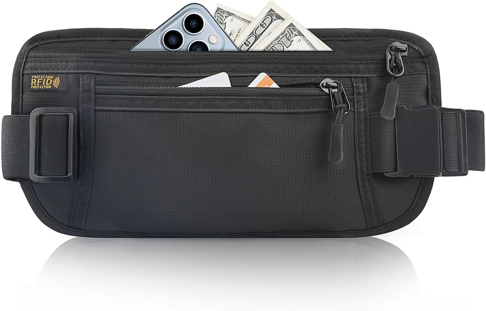 Money Belt For Travel Hidden Passport Holder Men/Women Travel Wallet Hidden Pouch Under Clothes To Protect Your Information And Money Travel Fanny Pack Bag