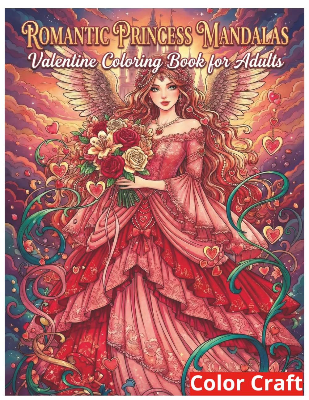 Romantic Princess Mandalas - Valentine Coloring Book for Adults