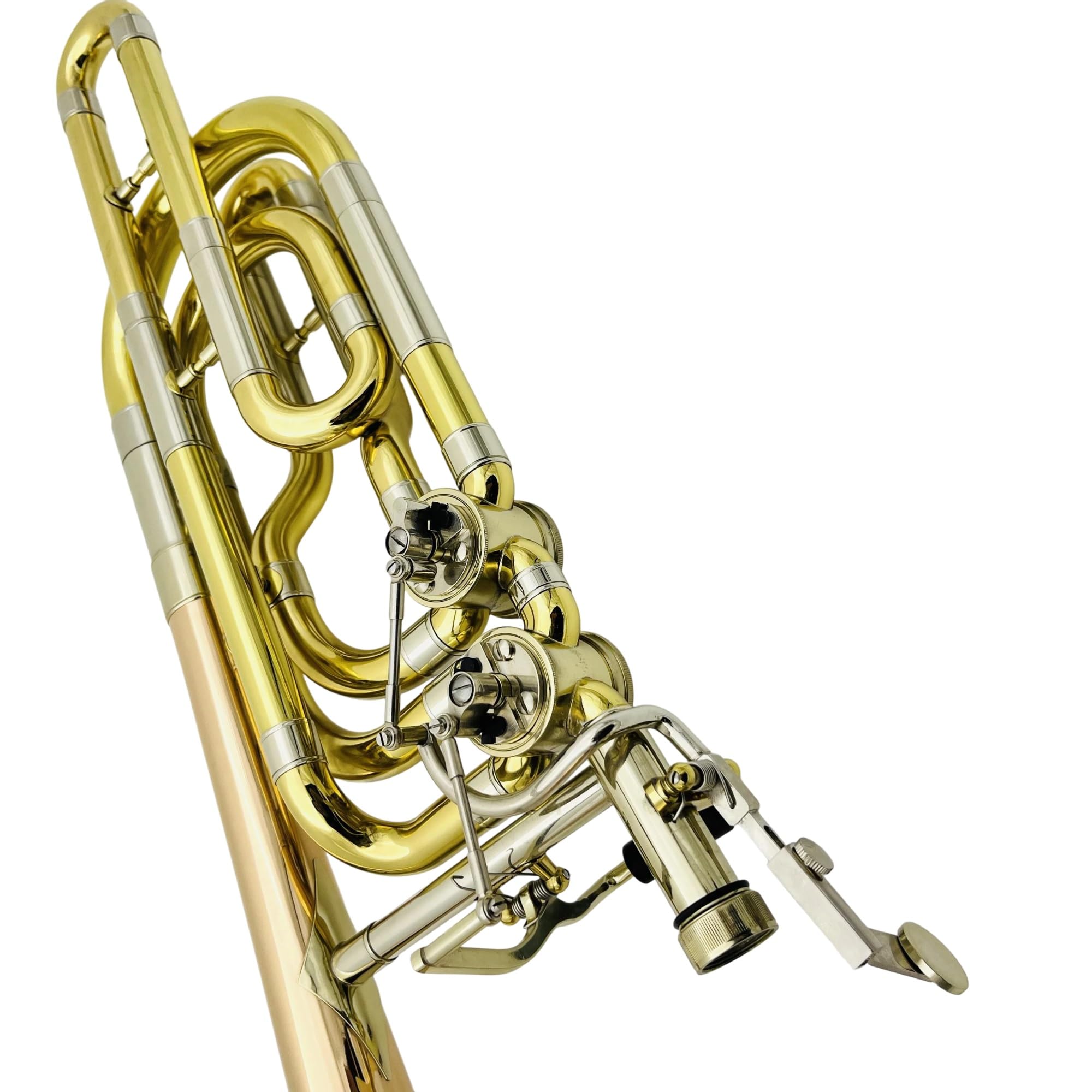Lekki puzon Puzon basowy mosiężny dwukolorowy podwójny tłok profesjonalny instrument muzyczny z futerałem