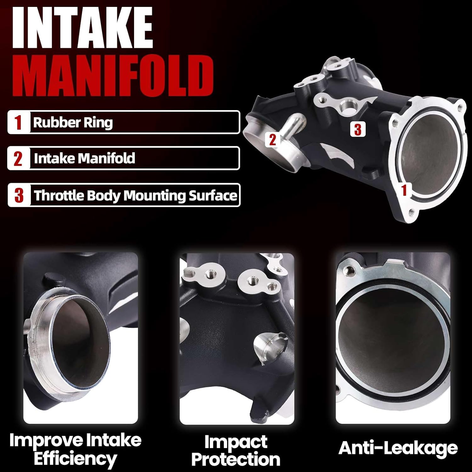 MITZONE Intake Manifold Compatible with Harley Davidson Touring Bagger FLHT FLHR FLHX FLTR Softail 2017 2018 2019 2020 2021 2022 2023