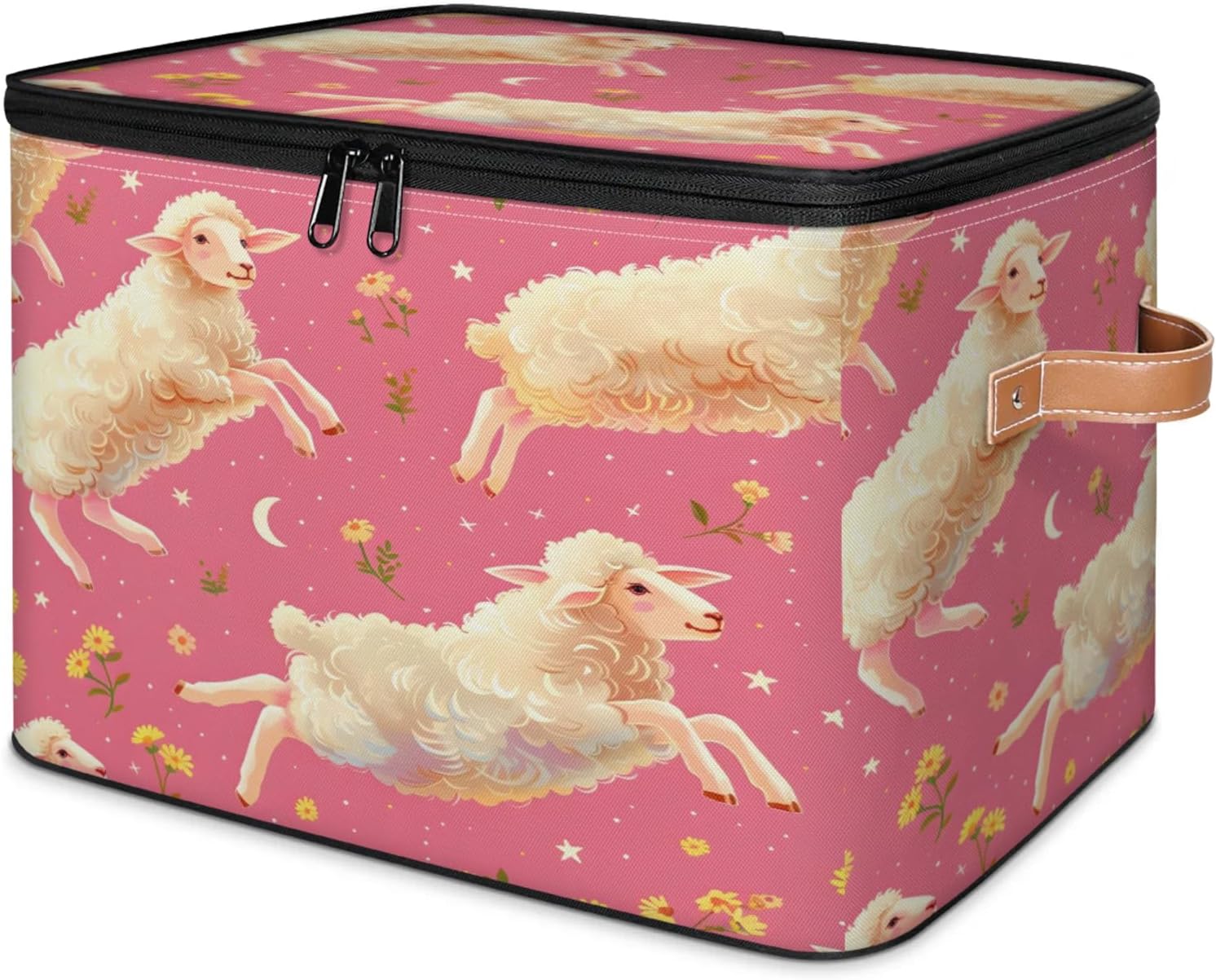 2-Pack Storage bins with lids - 26 quart organizer bins - Collapsible fabric storage bins with sturdy handles and double zipper tops - Versatile for home, toys, dorm rooms