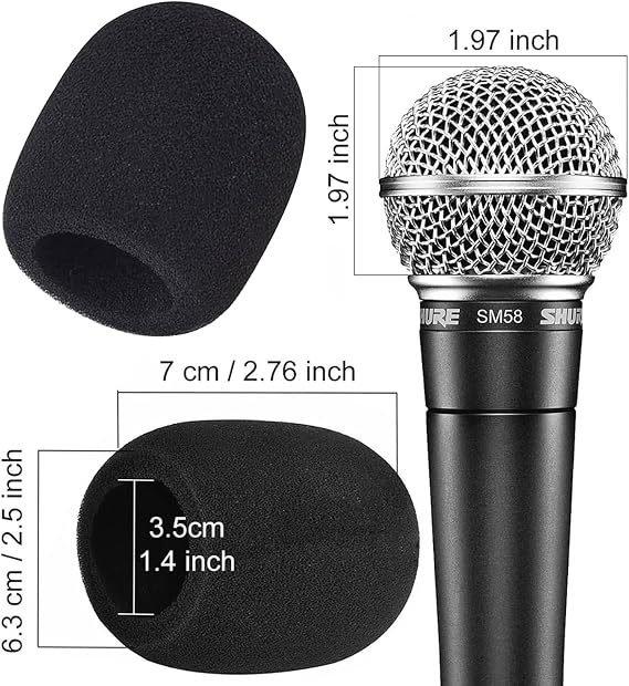 WS-1BK Deluxe Foam Ball Style Microphone Windscreen, Black