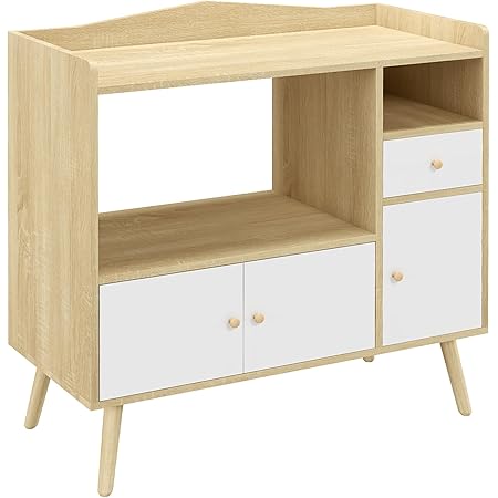 HOCO Euble De Rangeent, Buffet, Aroire De Cuisine, 2 Placards, étagère Réglable, 2 Tiroirs