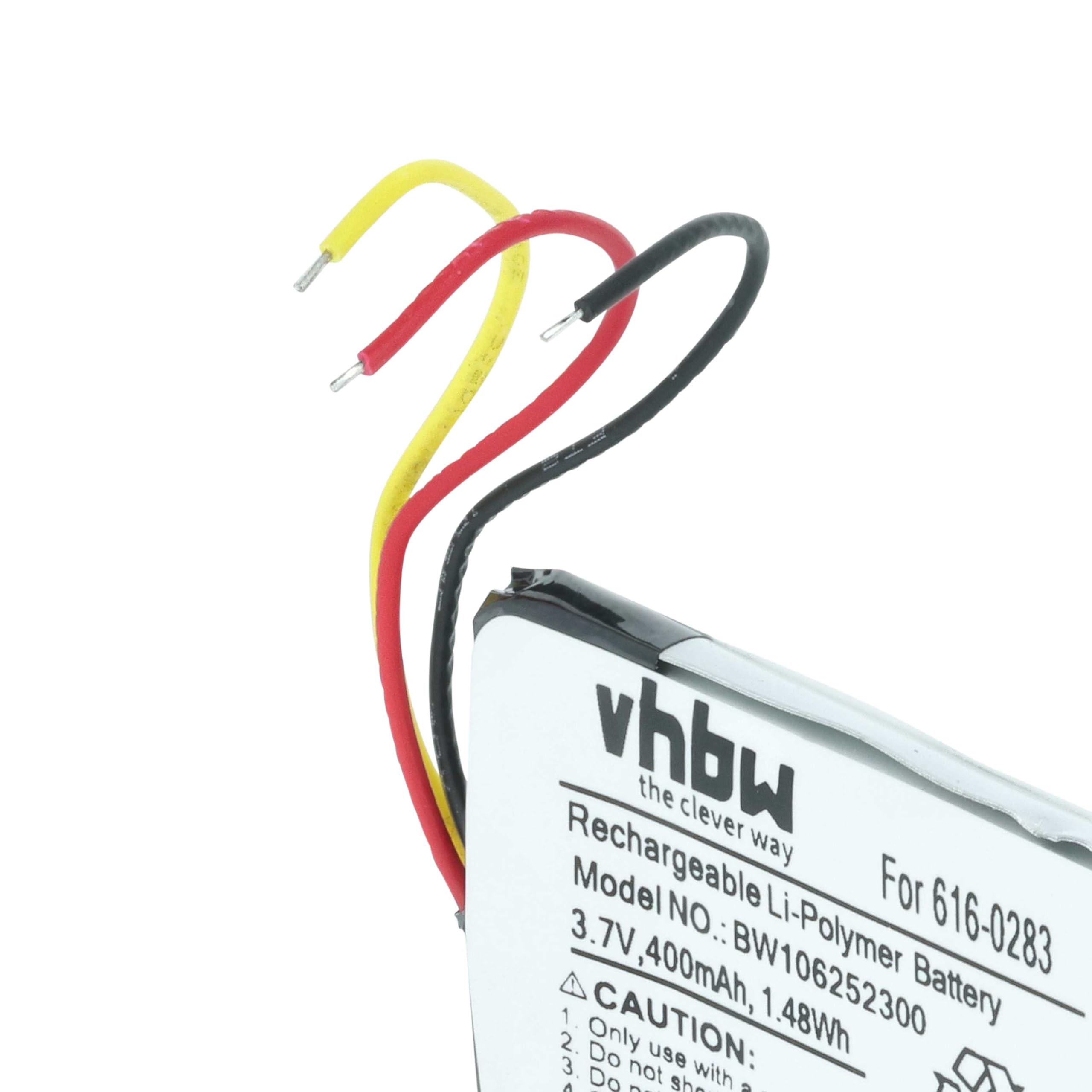 vhbw Akumulator litowo-polimerowy 400 mAh (3,7 V) do odtwarzacza wideo MP3 Apple iPod Nano 1. generacji, MA004LL/A, MA005LL/A, MA099LL/A jak 616-0223, 616-0224.