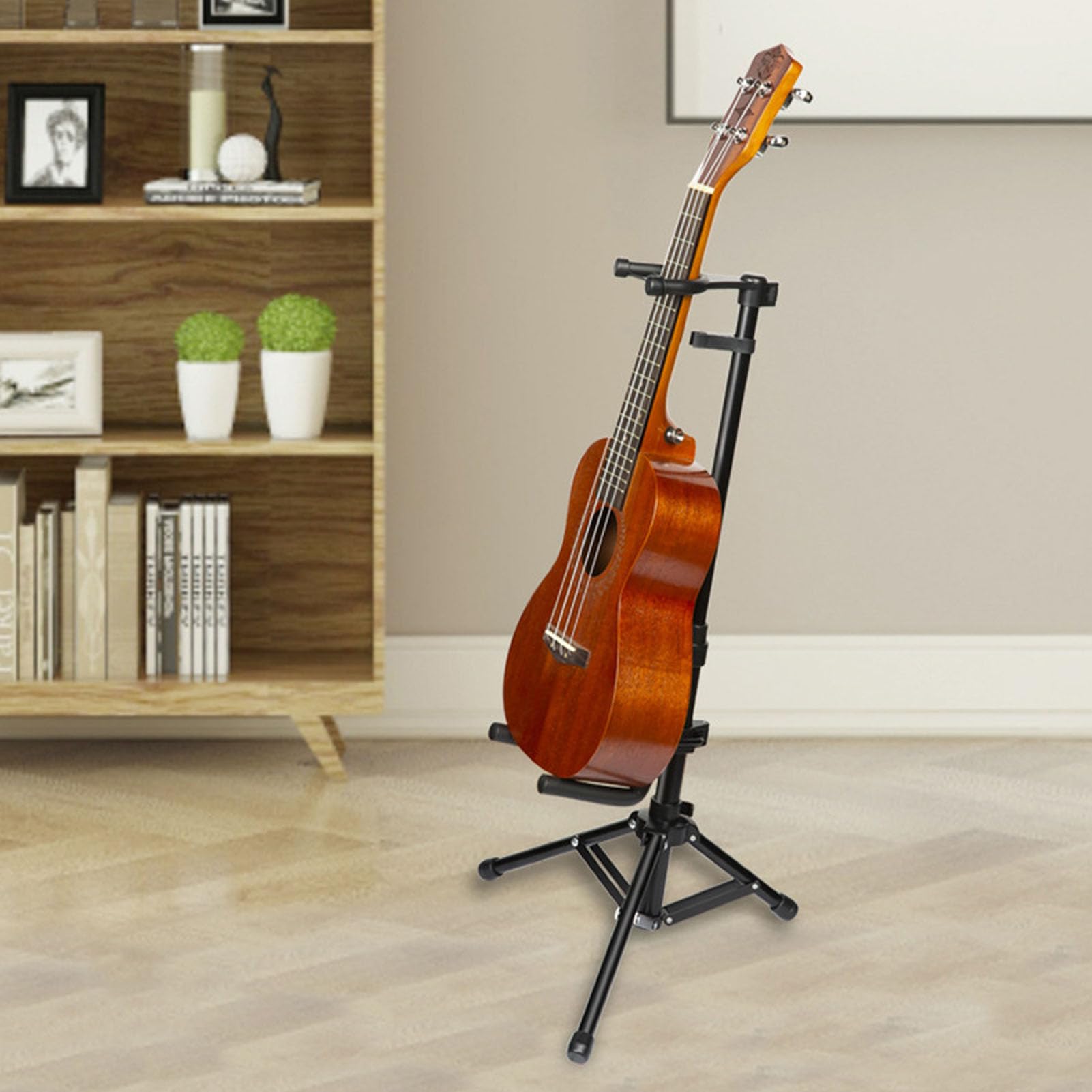 Eujgoov Supporto per Ukulele Regolabile, Lega di Alluminio Leggera, Bloccaggio della Testa e Supporto per Suonatori di Ukulele e Violino