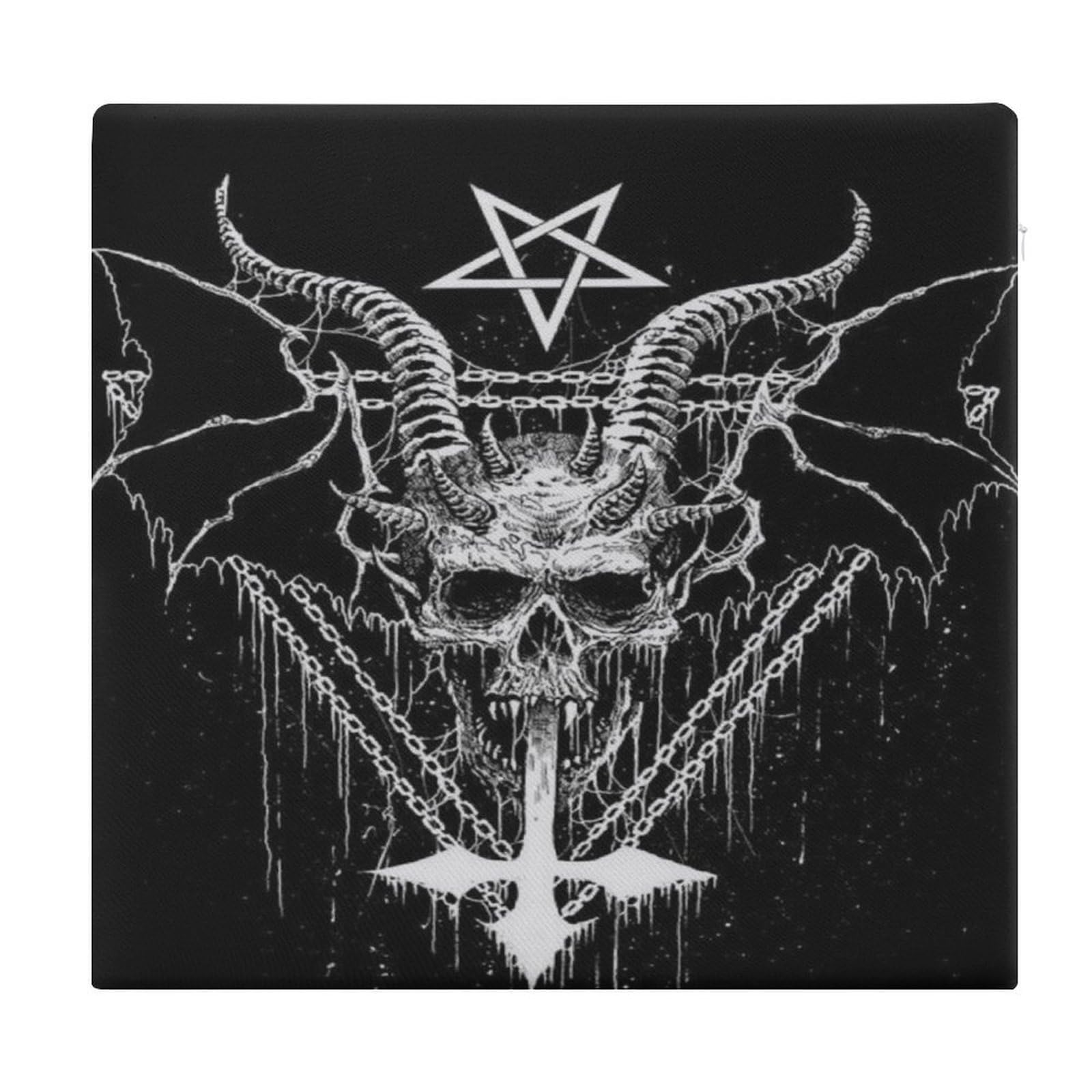 JZemdybill Chair Pad, Satanic Seat Pad, Square Chair Cushion for Yoga Living Room Balcony