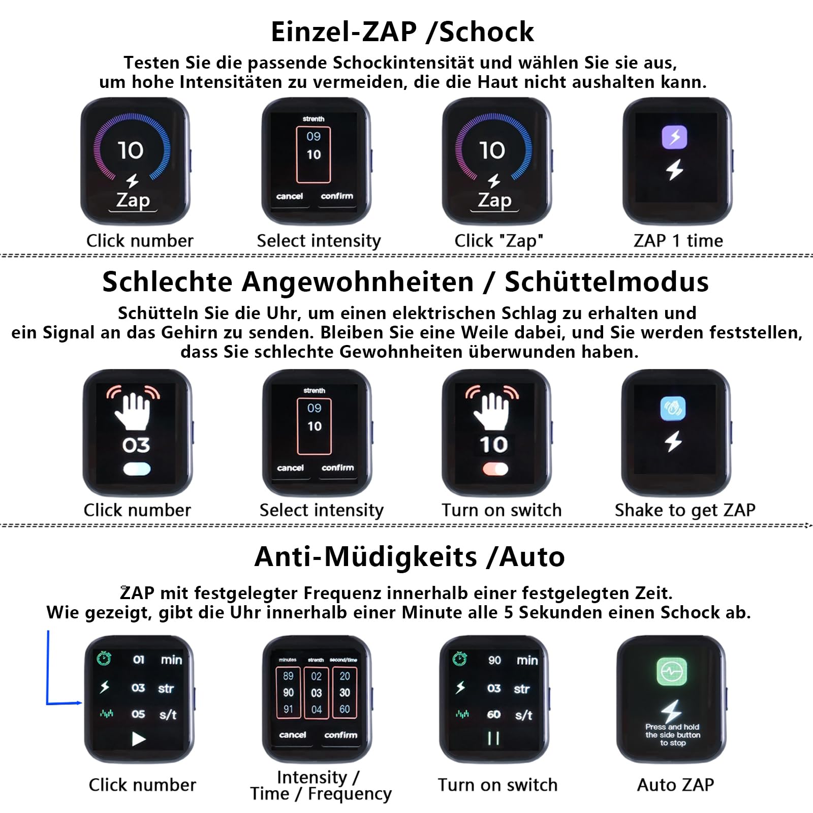 Wecker für Tiefschläfer und Schwerhörige, Digitaler Wecker Analog Ohne Ticken, Ohne Vibrationswecker und Laut Lauter Reisewecker Klein, Silent Alarm Clock Armband Uhr