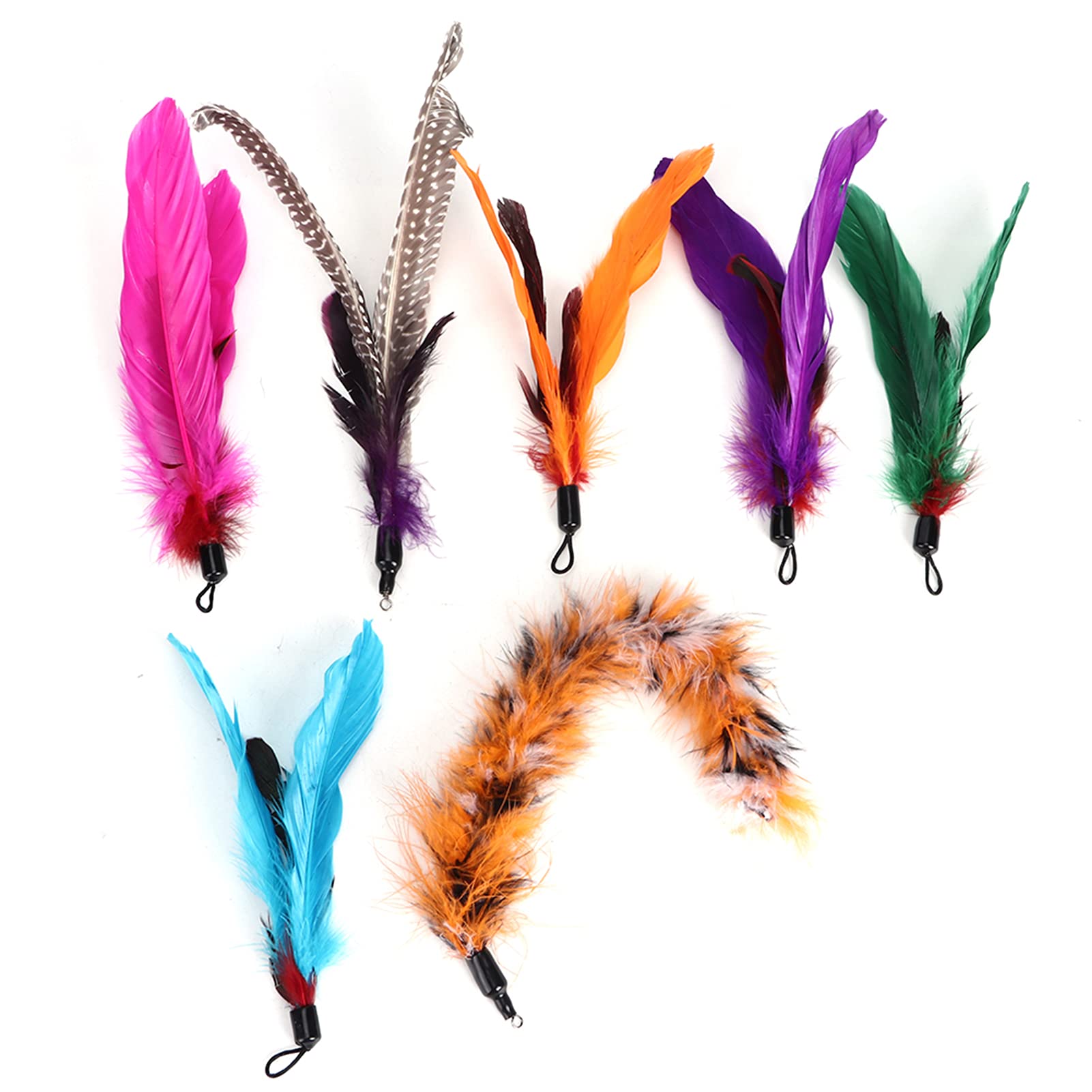 7 PCS Pet Cat Teaser Dangler Toy Rod S Fiather Cats Dostarcza Kot Toycat Feather Toycat Interactive To, Takie Jak Szybkie Puszki de