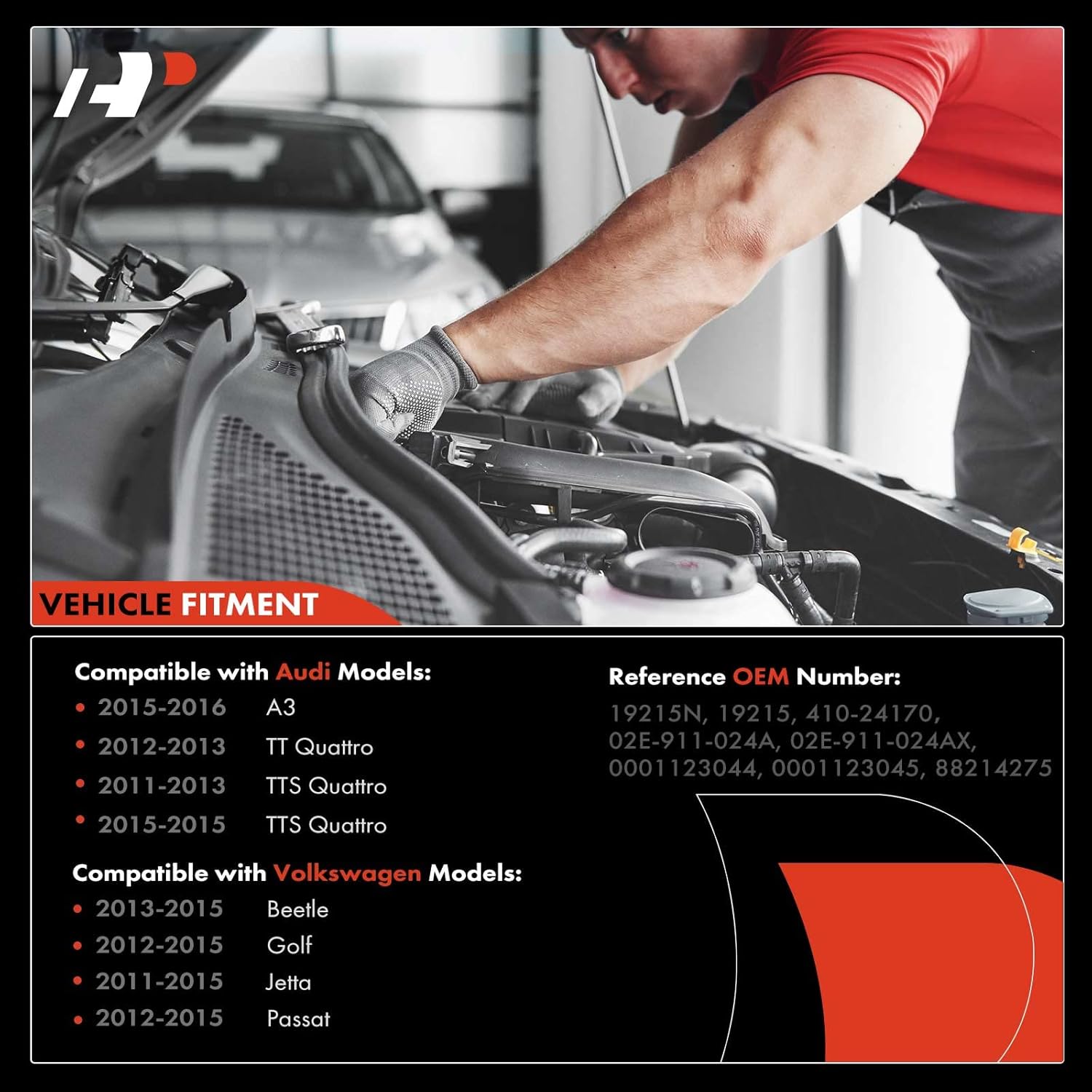 A-Premium Starter Motor Compatible with Audi A3 15-16, TT Quattro 12-13, TTS Quattro 11-15 & Volkswagen Beetle 13-15, Golf 12-15, Jetta 11-15, Passat 12-15, L4 2.0L,12V 1.7KW 11 Teeth CCW