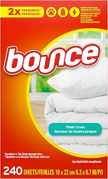 Bounce Fabric Softener Sheets, Fresh Linen Scent, 240 Count