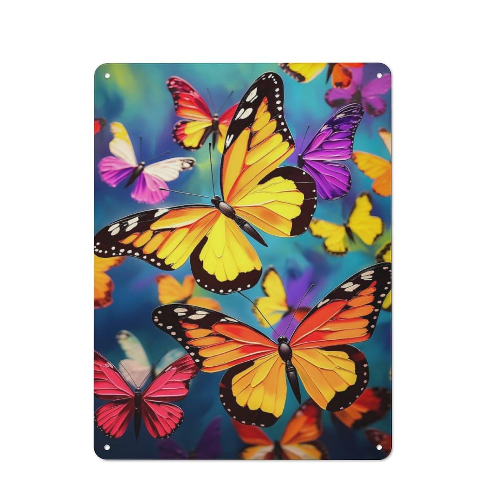 Fluttering Beauty Rustic Tin Sign 40x30cm for Man Cave Or Games Room, A Decorative Gift for A Newly Furnished Man Cave And Games Room