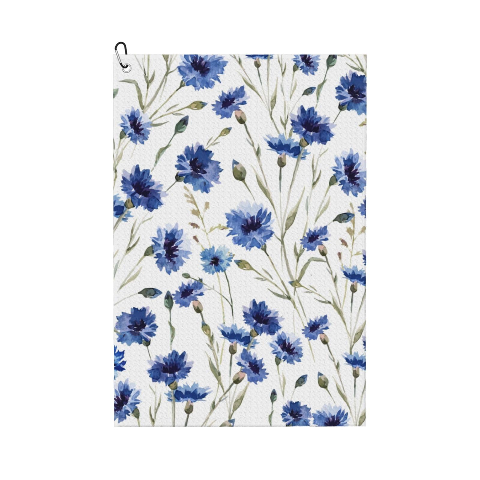 Hnnkloy Flower Cornflower, 16x24 in Portable Waffle Golf Towels with Carabiner Clip for Golf Bag