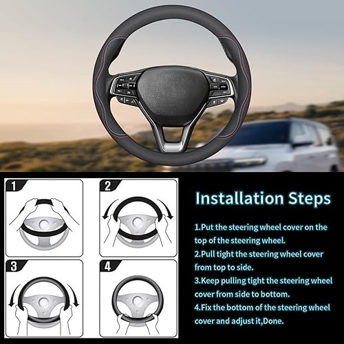 Miniatura 8 de XHRING Funda para volante de automóvil Honda Civic Accord CRV HRV Pilot Passport Odyssey Element Insight Fit Ridgeline Clarity City LX EX EXL Si