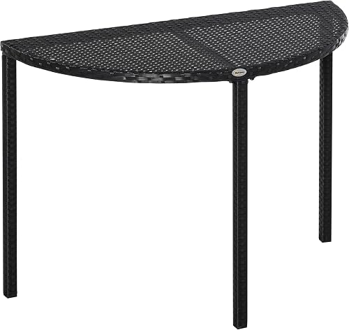 Table de Jardin Demi Cercle Demi Lune 100L x 50l x 74H Outsunny