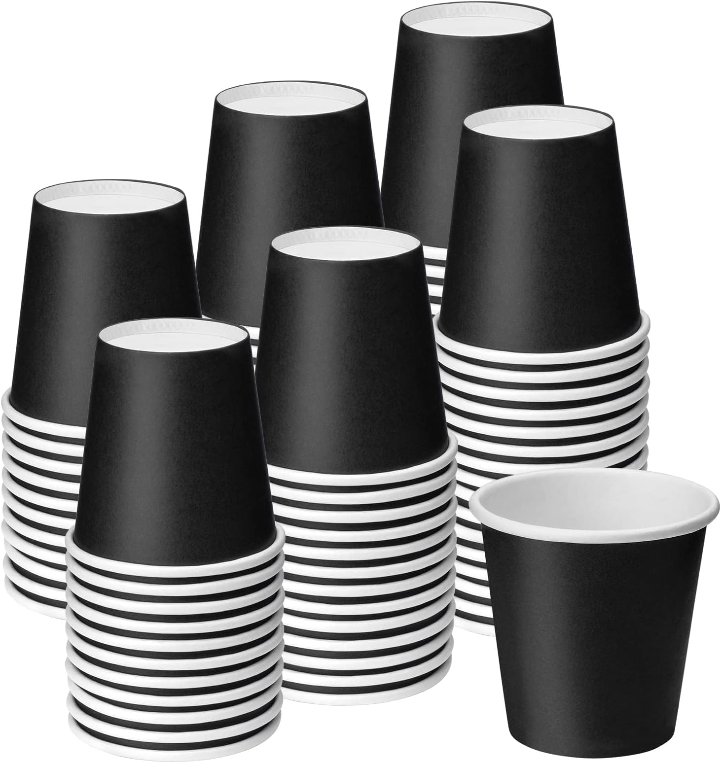 100 Pack 3 oz Disposable Paper Cups, Black Bathroom Cups, Disposable Mouthwash Cups, Small Paper Cups for Bathroom Travel Picnics