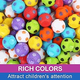 SCIONE 72 Pack Soccer Fidget Spinners, Soccer Party Favors for Kids, Fidget Toys Bulk, Stress Balls, Goodie Bag Stuffers Gifts for Birthday Party, Treasure Box for Classroom