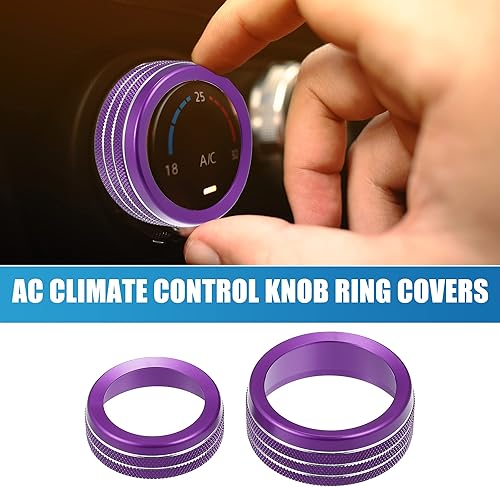 Miniatura 2 de Calcomanías para pomos de aire acondicionado de automóvil, cubierta de perilla para interruptor de radio de CA para Dodge Durango 2014-2020 para