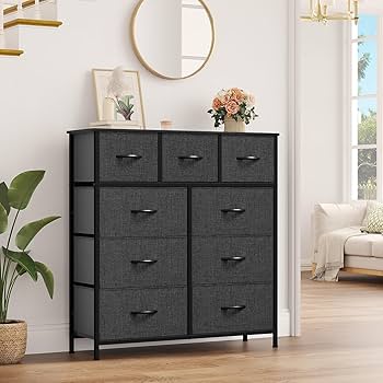 イデー　WAVE TALL CHEST Maple WONDER COMFORT Stylish Gray 8 Drawer 11.8 in. Wide Chest of