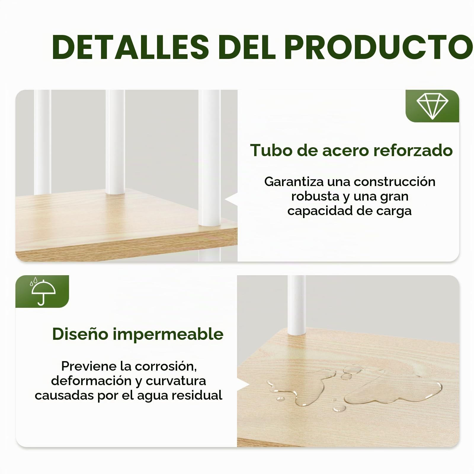 Bamworld Soporte para Plantas de Interior de Metal de 5 Niveles Soporte para Plantas Blanco Estante Grande para Múltiples Plantas Macetas para Patio, Jardín, Esquina, Balcón, Sala de Estar