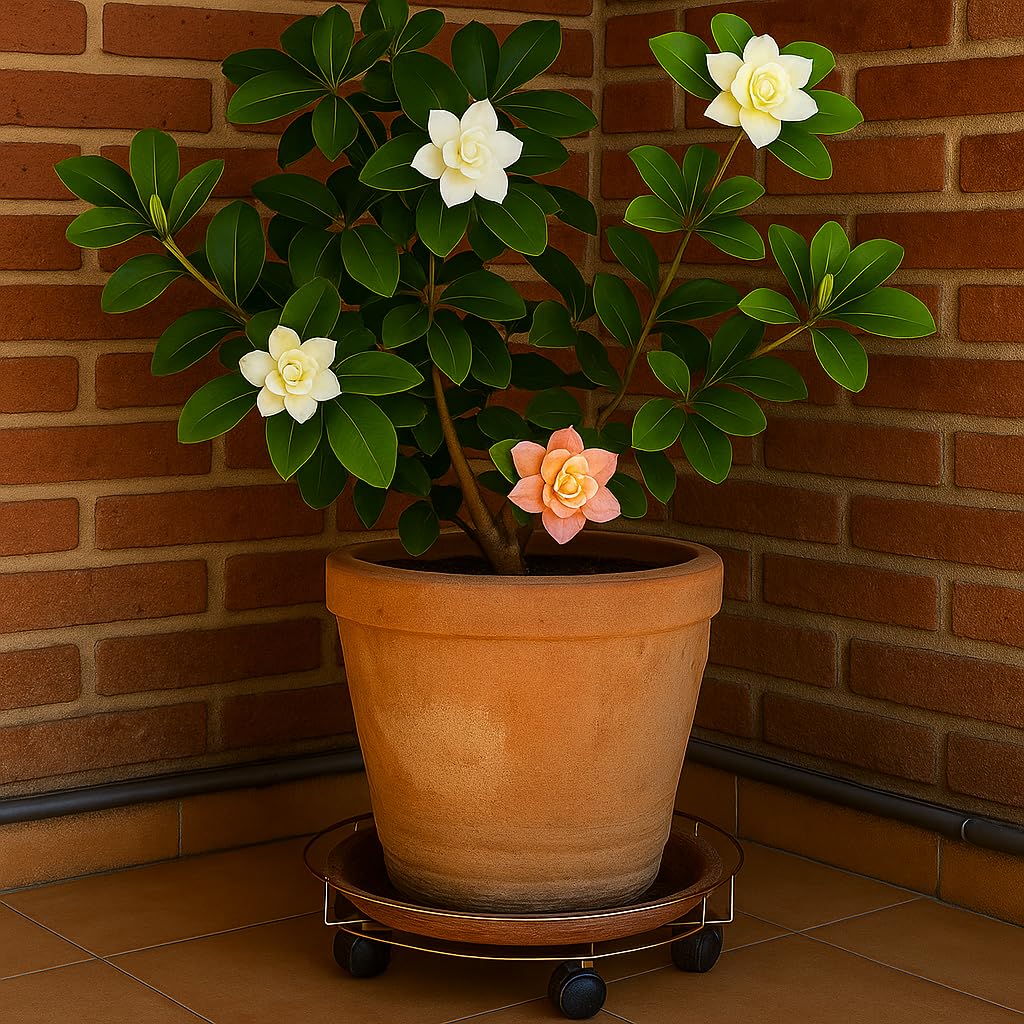 Soporte para Macetas con Ruedas, Soporte Plantas, Soporte Macetas Interior, Base con Ruedas, Ruedas Bombona Butano, Soporte Rodante.(2 Unidades, 32 cm / 12.5 in)