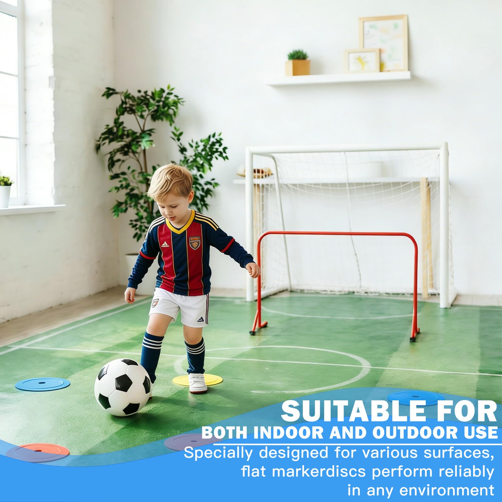 24er Set Markierungsscheiben 15cm Hütchen Fussball Flach mit Organizerhalter rutschfeste Floormarker Spielfeldmarkierung Bodenmarkierung Trainingszubehör für Fußball, Basketball, Handball