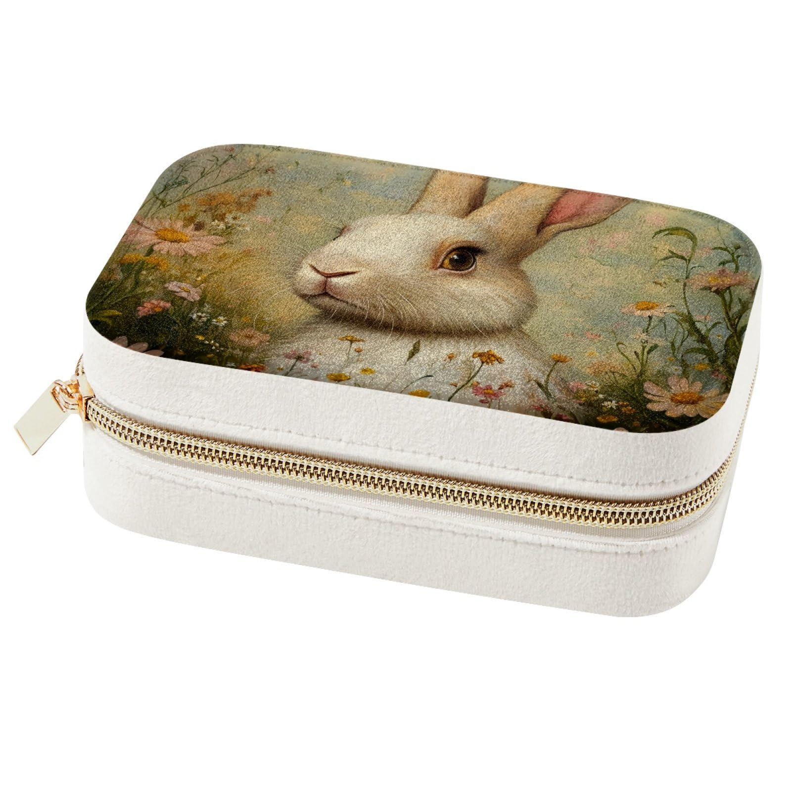 Boîte à bijoux de voyage lapin pour organiser vos colliers en week-end et vacances
