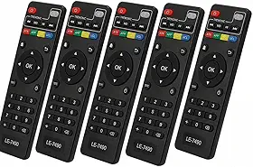 Kit 5 Controles Remotos TV Box Android Universal - Compatível com MXQ, MXQ Pro 4K, TX3, TX9, V88 - Modelo SKY-8095 / LE-7490