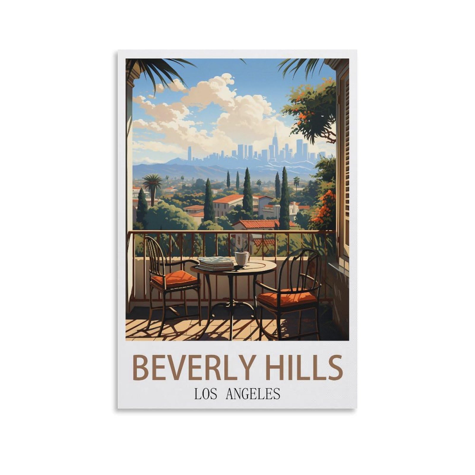 EZMLFA Diamond Art Kits Adults,Beverly Hills Los Angeles,5D Dimond Picture, Crystal Gem Art Crafts for Boys Girls, DIY Mosaic Creations Set for Home Decor 40x50cm