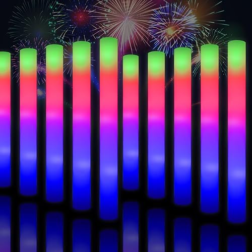 Miniatura 7 de Taotuo 30 unidades varitas de luz LED 19", fiestas, rave, suave resplandor, varitas