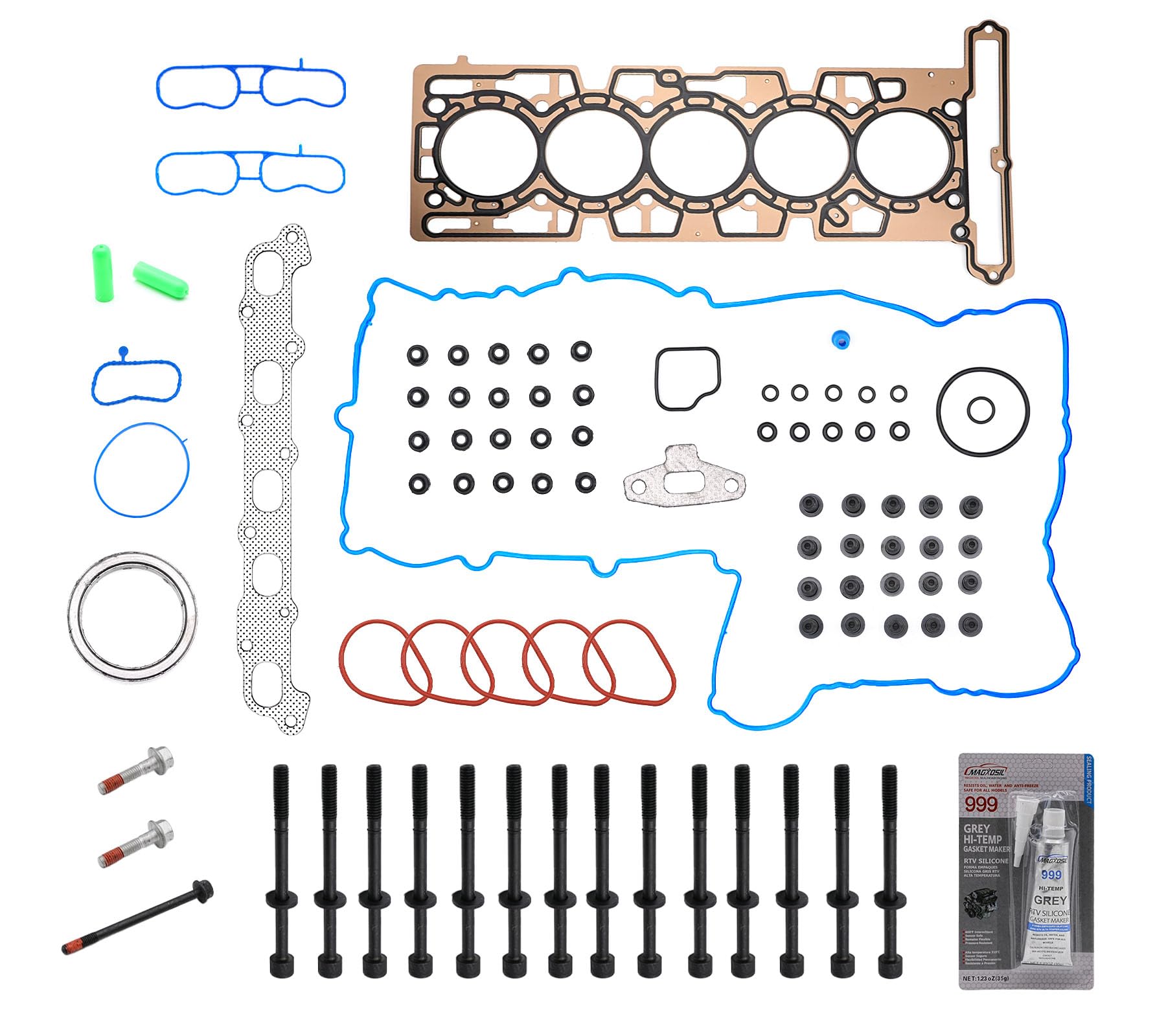 Full Gasket 3.5L Set Engine Cylinder Head Gasket Set Replacement for 2006 H3, 2004-2006 Colorado 3.5L, 2006 i-350, 2004-2006 Canyon 3.5L OE Replace HS26336PT, ES71334, ES72195, Black