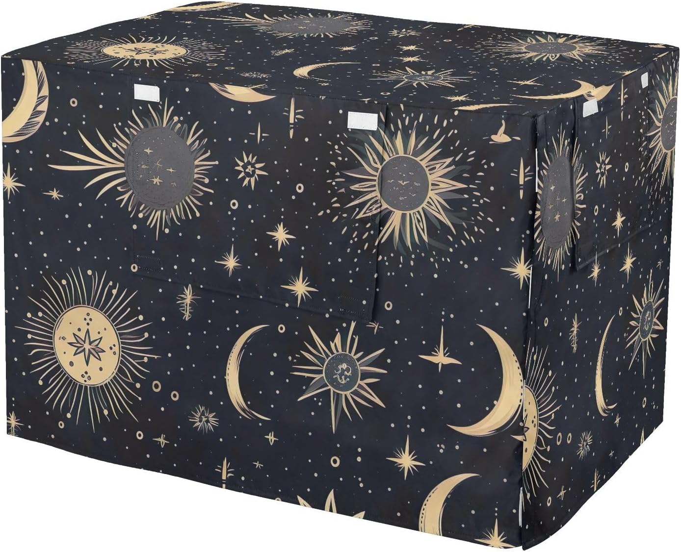 Starry Sky Black Pet Kennel Cover with Mesh Windows, Breathable Indoor Dog Crate Cover for Medium Dogs, X-Large