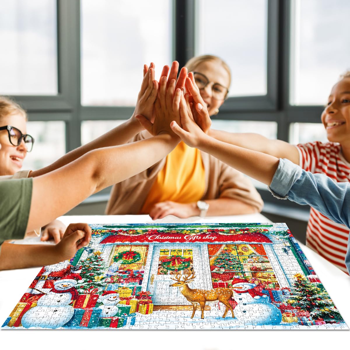 Puzzles 1000 Pieces for Adults jigsaw puzzles for adults-Festive Shop Happy Holiday-1000 Piece Puzzle Classic Educational Games Beautiful Decoration Puzzle - Image 4