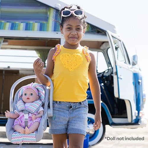 Miniatura 8 de Adora Portabebés para asiento de coche con funda extraíble, lavable a máquina, se adapta a la mayoría de muñecas y animales de peluche, regalo de