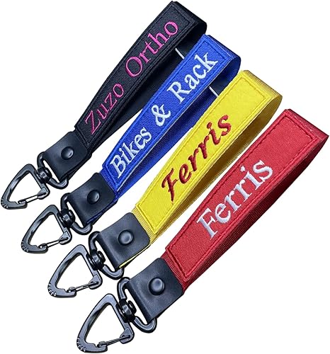 Miniatura 5 de QJS PATCH Customzied - Llavero personalizado con llavero de automóvil, clip de nailon con hebilla de cincha para llaves, mochila táctica, Negro -